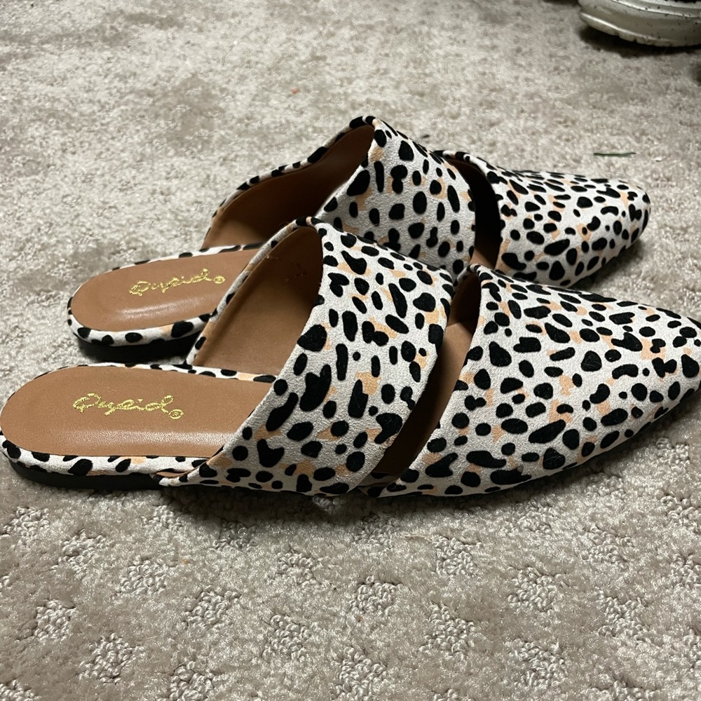 Cheetah print flats/mules brand new